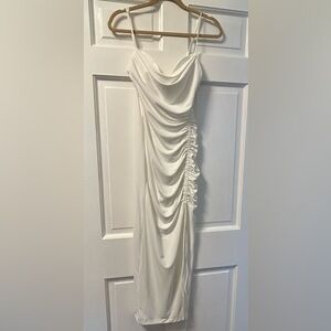 NWT Zara Elegant White Draped Dress
